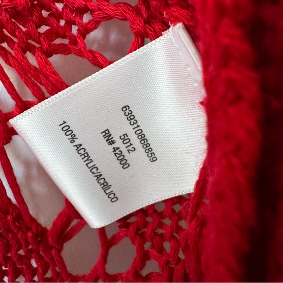 BONGO Red Openwork Crochet Cardigan - Picture 8 of 9